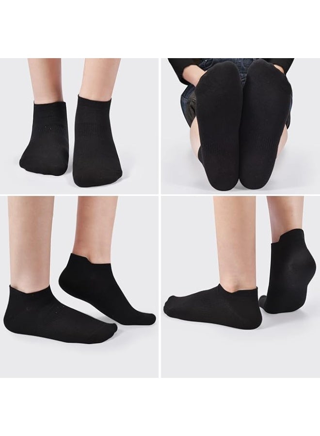 DUNISO 10 Pairs Socks Ankle Casual Thin Socks Low Cut Cotton Athletic Short Socks  (Black) - Image 4