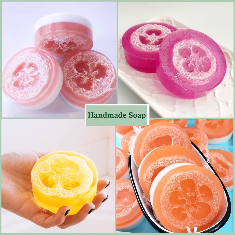 FRTIM Natural Loofah Sponge for Soap Making, 20 Pack Organic Loofahs Slices Cuts Set, Loofa Exfoliating Body Scrubber, Shower Sponge Luffas for Women and Men - Image 2