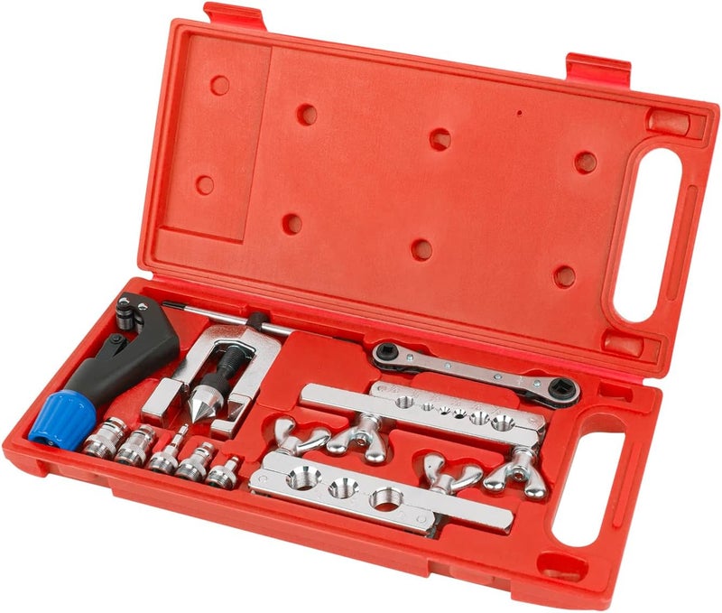 Wostore Flaring Swage Tool Kit for Copper Plastic Aluminum Pipe With Tubing Cutter & Ratchet Wrench - Image 1