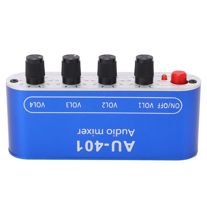 Stereo Audio Mixer 4 In 1 Out 70mA Drive Current - 3.5mm Jack Independent Channel Control - Aluminum Shell for Audio Equipment - Image 4