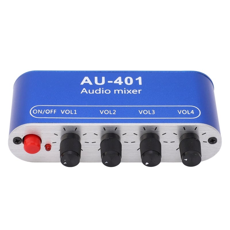 Stereo Audio Mixer 4 In 1 Out 70mA Drive Current - 3.5mm Jack Independent Channel Control - Aluminum Shell for Audio Equipment - Image 3