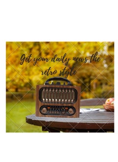 Generic Portable Vintage Decor Radio Retro Bluetooth Speaker FM/AM/SW Old Fashion Classic Style Adjustable Antenna Rechargeable Battery Powered for Outdoor Picnic Beach Camping Supports TF Card USB  - Image 5