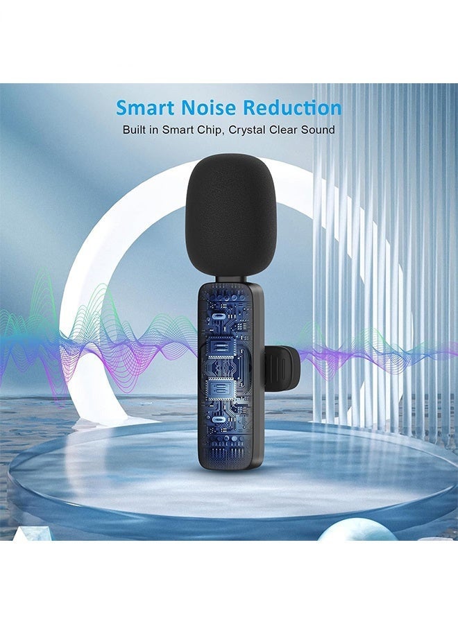 Bukela Professional Wireless Lavalier Lapel Microphone for iPhone, iPad - Cordless Omnidirectional Condenser Recording Mic for Interview Video Podcast Vlog YouTube, Bluetooth, Black(Type C interface receiver) - Image 3