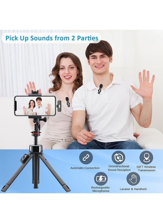 Bukela Professional Wireless Lavalier Lapel Microphone for iPhone, iPad - Cordless Omnidirectional Condenser Recording Mic for Interview Video Podcast Vlog YouTube, Bluetooth, Black(Type C interface receiver) - Image 5