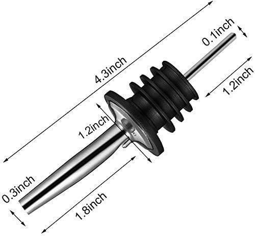 GLEDAM Gledam Stainless Steel Bottle Pourers Wine and Spirits LiquorDispenser Pouring Wine Syrup Oil Bartender Pourer Tapered Spout and Fits Alcohol Bottles 3 Pcs  - Image 3
