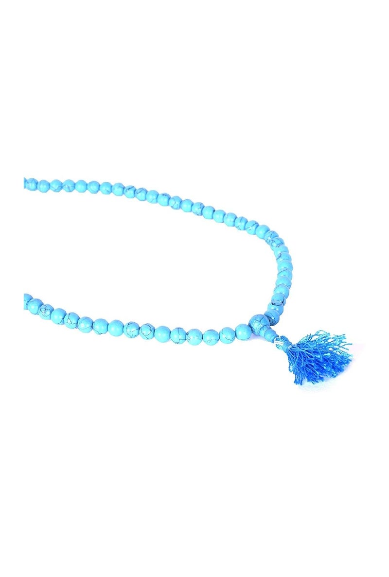 DEVAMA THE DIVINE® Kendra Original & Natural Turquoise/Firoza Hand Knotted Stone Rosary/Mala 108 +1 Beads (6 MM) for Unisex - Image 5