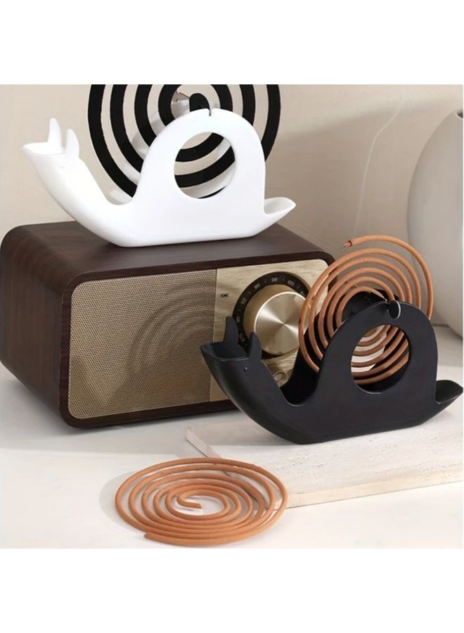 Black Snail Shaped Mosquito Coil Holder Fireproof Heat Resistant Plastic Tray - Image 3