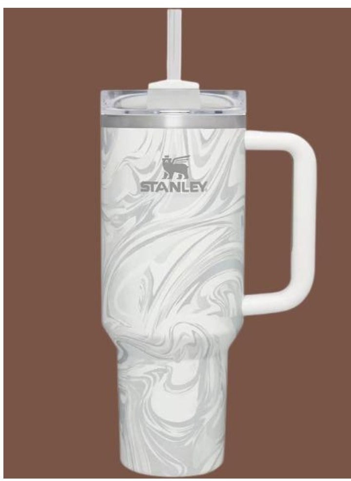 Stanley Stanley Quencher H2.0 FlowState 40 oz Vacuum Insulated Tumbler – Rose Quartz Swirl Travel Mug with Reusable Lid and Straw for Water, Coffee, Smoothies, and Iced Tea – Durable, Stylish, and Leakproof – Perfect for On-the-Go Hydration  - Image 1