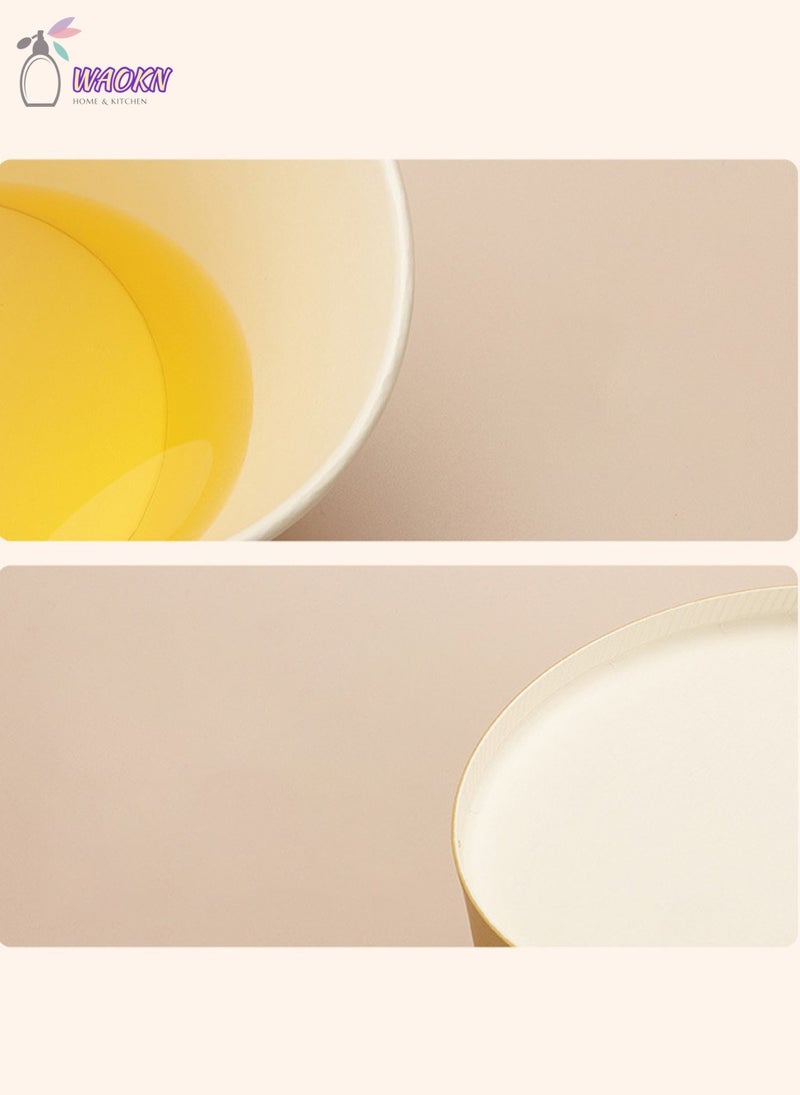 دبليو أيه أو كي أن 50 قطعة من الورق القابل للتصرف وعاء مع غطاء ، سميكة الخشب ولب الورق مربع الغذاء ، وارتفاع الصنوبر ورقة مربع التعبئة والتغليف ، 680ml - Image 4