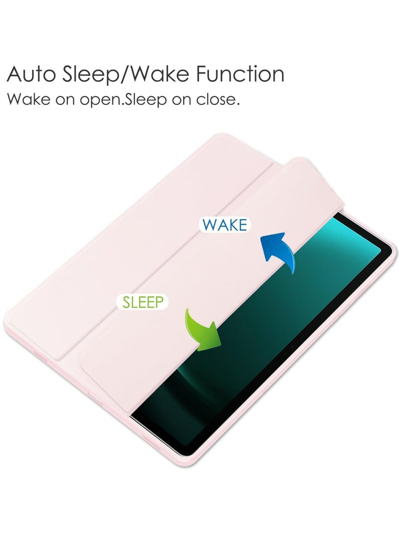 Hybrid Slim Case for Samsung Galaxy Tab S10 Plus 2024/ S9 Plus/ S9 FE Plus 5G 12.4 Inch 2023 with S Pen Holder, Shockproof Cover with Clear Transparent Back Shell, Auto Wake/Sleep