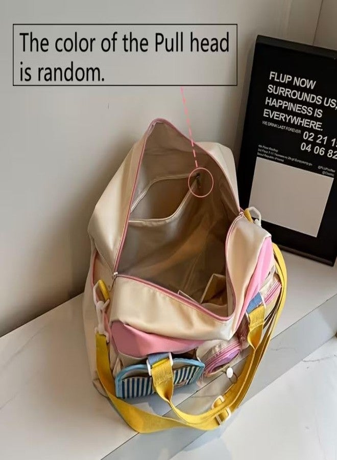 Burmy Small Gym Bag for Women, Travel Duffle Bag Carry On Weekender Bag with Shoe Compartment, Z4#Beige, Gym Bag&Toiletry Bag - Image 5