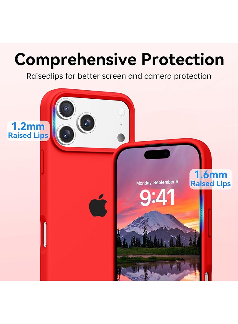 Case Up Apple iPhone 17 Pro Max 2025 Premium Soft Liquid Silicone Case Cover - Red - Image 2