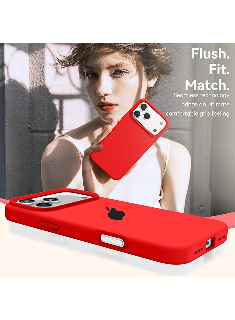 Case Up Apple iPhone 17 Pro Max 2025 Premium Soft Liquid Silicone Case Cover - Red - Image 4