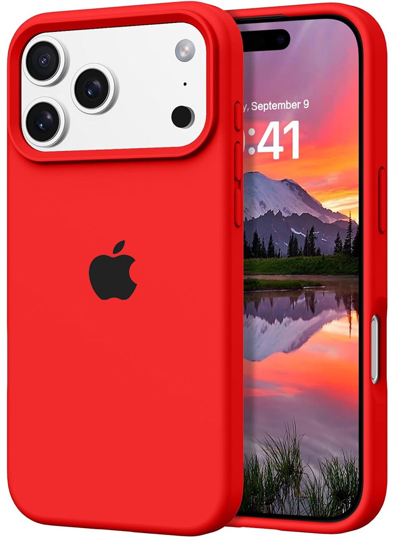 Case Up Apple iPhone 17 Pro Max 2025 Premium Soft Liquid Silicone Case Cover - Red - Image 1