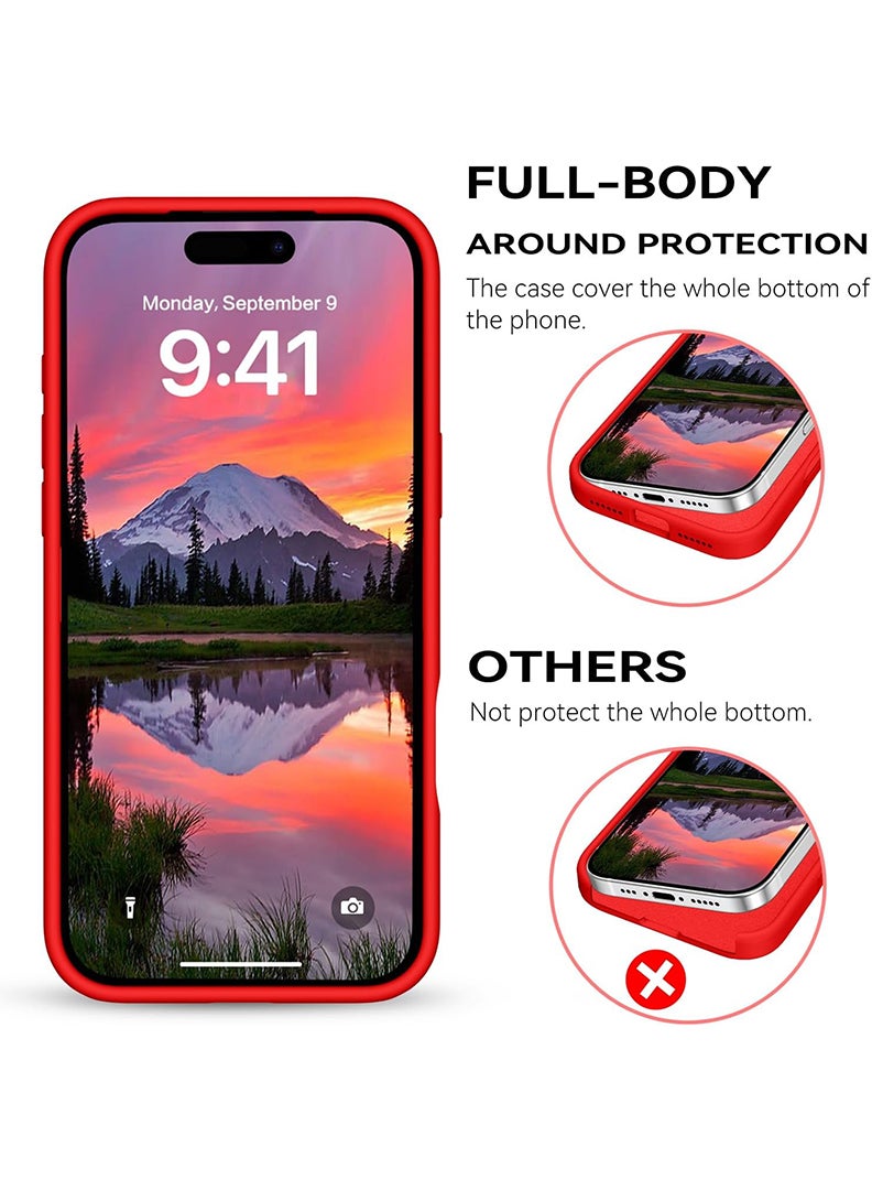 Case Up Apple iPhone 17 Pro Max 2025 Premium Soft Liquid Silicone Case Cover - Red - Image 5