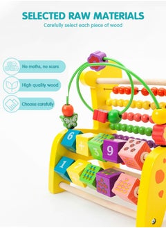 GROIC Bead Maze Toy Deer Beaded Toy Wooden Colored Roller Coaster Toy Children's Sliding Ball Twisting Training Early Childhood Educational Toys Montessori Toys  - Image 3