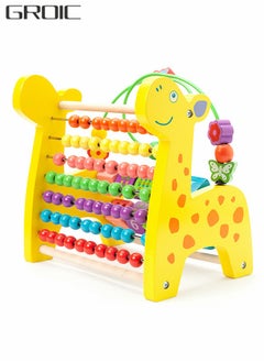 GROIC Bead Maze Toy Deer Beaded Toy Wooden Colored Roller Coaster Toy Children's Sliding Ball Twisting Training Early Childhood Educational Toys Montessori Toys  - Image 1