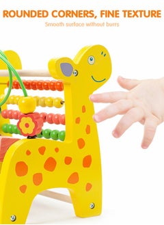 GROIC Bead Maze Toy Deer Beaded Toy Wooden Colored Roller Coaster Toy Children's Sliding Ball Twisting Training Early Childhood Educational Toys Montessori Toys  - Image 4