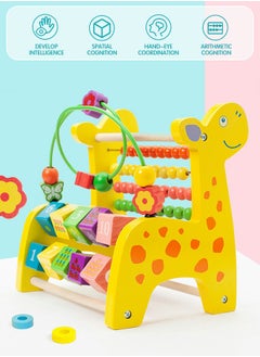 GROIC Bead Maze Toy Deer Beaded Toy Wooden Colored Roller Coaster Toy Children's Sliding Ball Twisting Training Early Childhood Educational Toys Montessori Toys  - Image 2