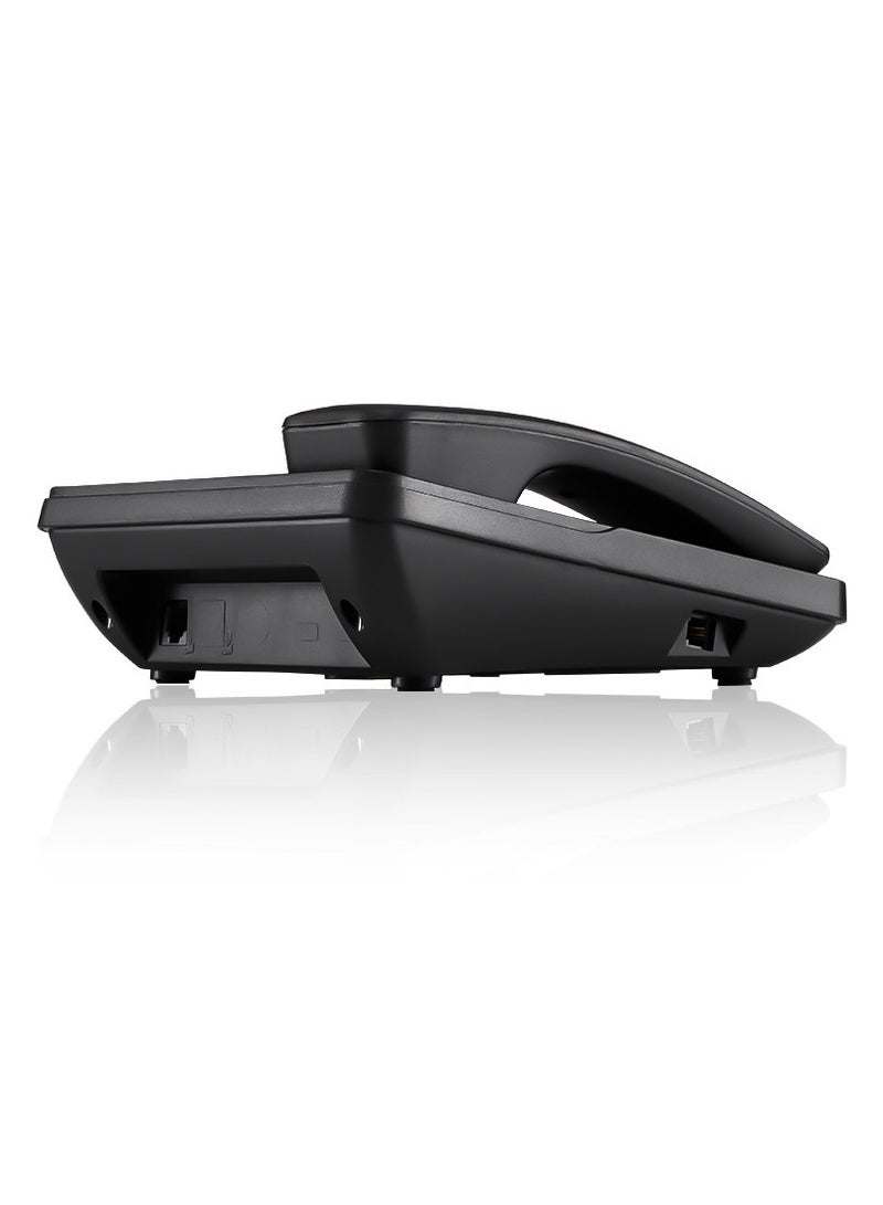 Black Corded Telephone Wired Desk Landline Phone with LCD Display Caller ID/Call Waiting Speakerphone Calculator Function Ringer Melodies Volume Adjustment for Hotel Office Business Home