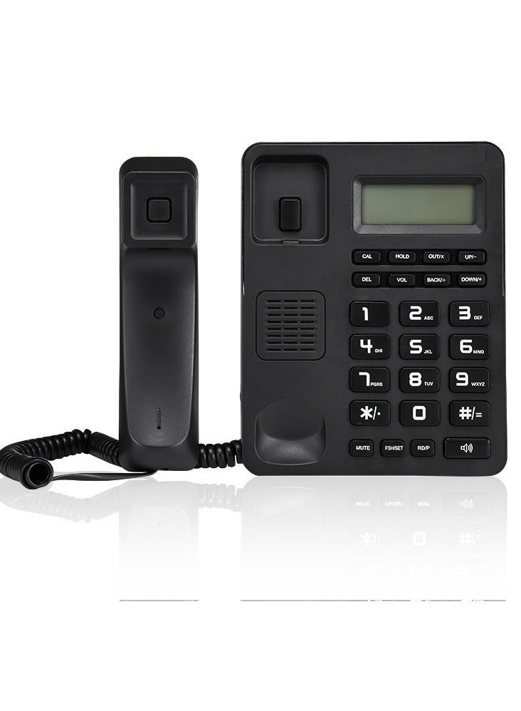 Black Corded Telephone Wired Desk Landline Phone with LCD Display Caller ID/Call Waiting Speakerphone Calculator Function Ringer Melodies Volume Adjustment for Hotel Office Business Home