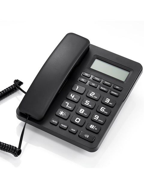 Black Corded Telephone Wired Desk Landline Phone with LCD Display Caller ID/Call Waiting Speakerphone Calculator Function Ringer Melodies Volume Adjustment for Hotel Office Business Home