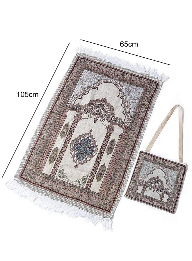 GUSGU Prayer Rug with Carrying Bag Large Thin Lightweight Polyester Prayer Mat, Prayer Mats for Praying Men and Women - Image 1