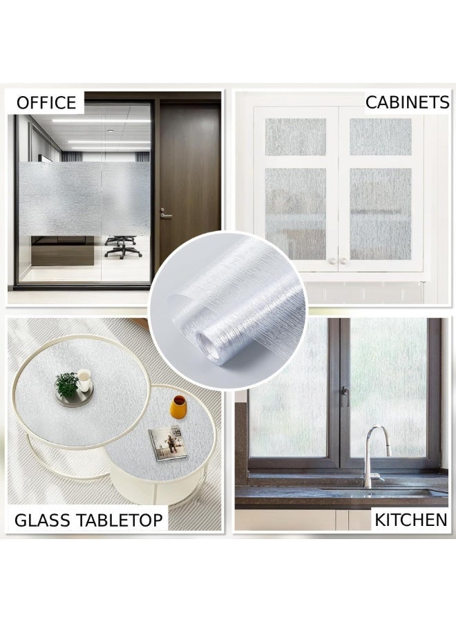 Frosted Brushed Glass Film Privacy Window Sticker – Light Blocking Anti-Peep Window Treatment Home Decor Office Bathroom Balcony Study Room Sliding Door Cover - Image 2