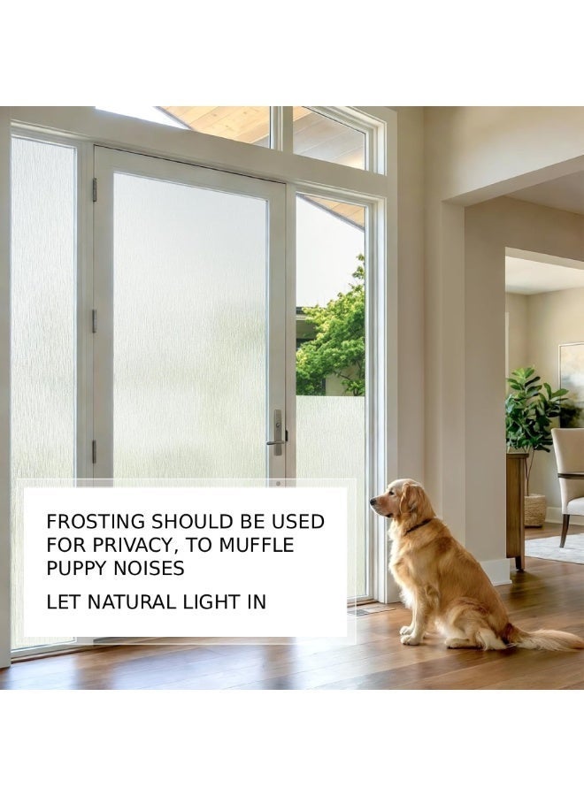 Frosted Brushed Glass Film Privacy Window Sticker – Light Blocking Anti-Peep Window Treatment Home Decor Office Bathroom Balcony Study Room Sliding Door Cover - Image 4