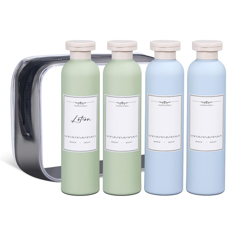 ASEVAT 8.8 oz Leak Proof Travel Bottle with Flip Cap, Shampoo and Conditioner Bottle Set, Refillable Containers for Lotion, Cream Shampoo(4Pcs) - Image 1