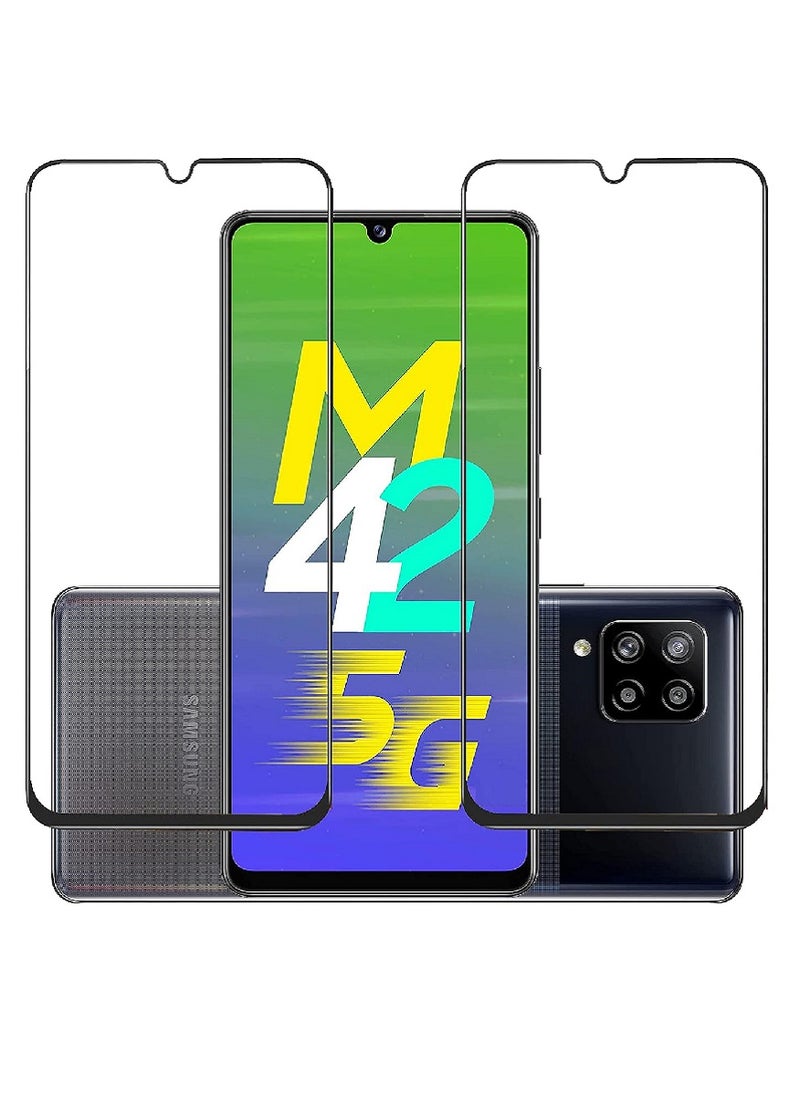 Super 2 Pieces Tempered Glass Screen Protector 5D Designed For Samsung Galaxy M42 Full Glue Edge to Edge Full Screen Coverage And Bubble Free - Image 1