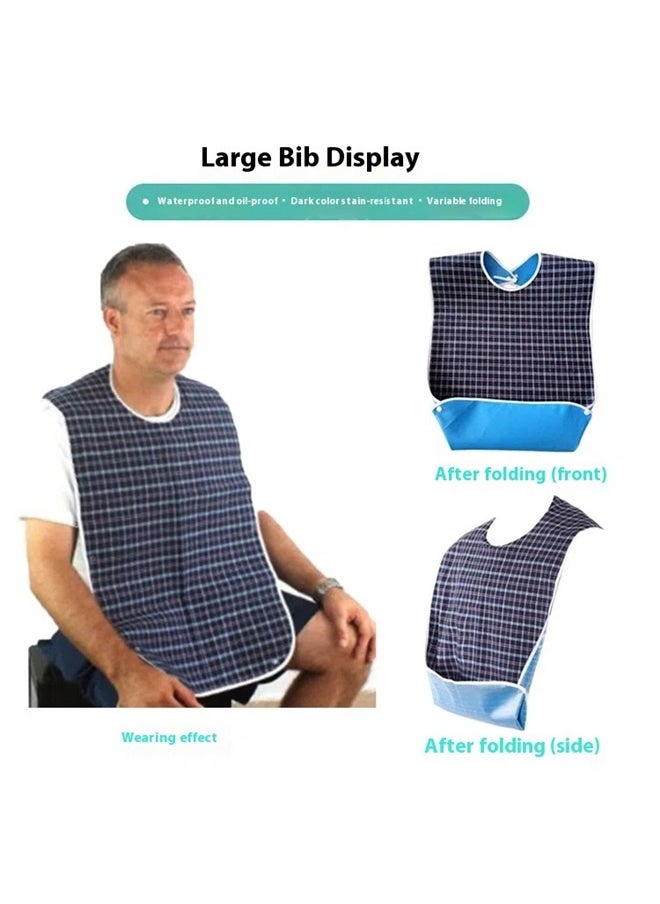 yongsheng Waterproof Adult Meal Time Bib Apron Multicolour 44 x 78cm，Long large waterproof feeding bib for elderly, adult and teenager, washable adult bib dribble bib for disabled people and stroke patient, bib for adult for eating  - Image 4