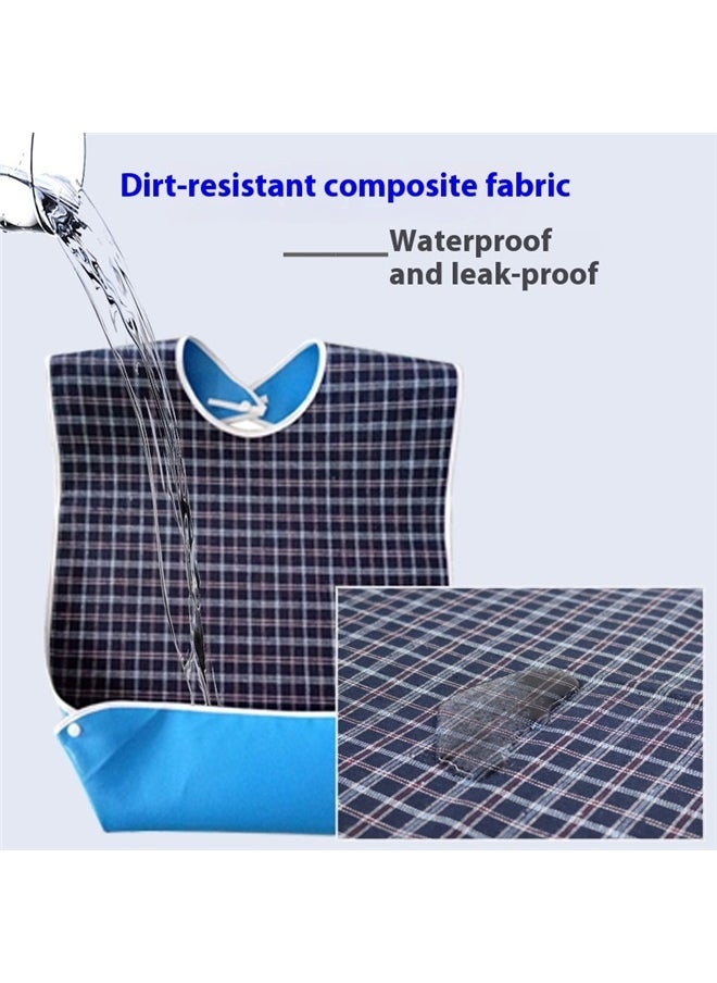 yongsheng Waterproof Adult Meal Time Bib Apron Multicolour 44 x 78cm，Long large waterproof feeding bib for elderly, adult and teenager, washable adult bib dribble bib for disabled people and stroke patient, bib for adult for eating  - Image 2