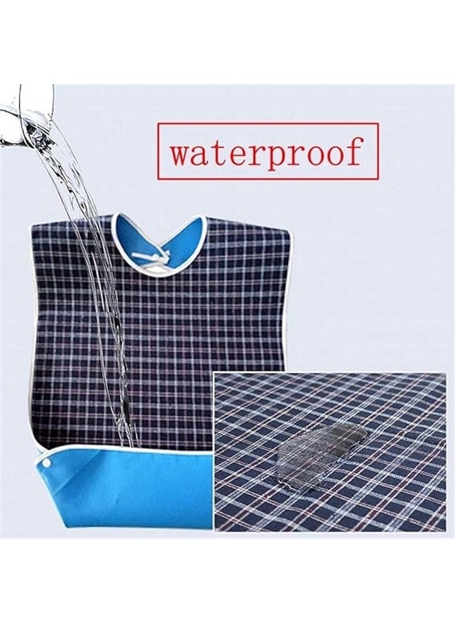 yongsheng Waterproof Adult Meal Time Bib Apron Multicolour 44 x 78cm，Long large waterproof feeding bib for elderly, adult and teenager, washable adult bib dribble bib for disabled people and stroke patient, bib for adult for eating  - Image 5