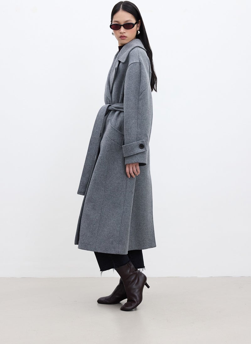 Manuka Italian Cashmere Premium Coat Grey  - Image 5