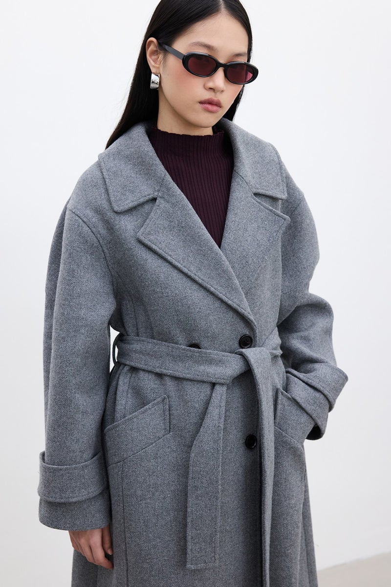 Manuka Italian Cashmere Premium Coat Grey  - Image 4