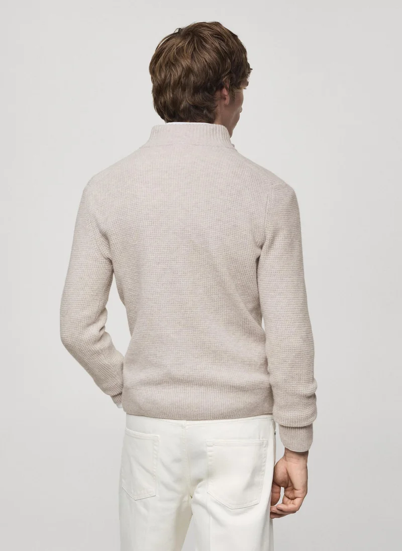 Mango Man Perkins Neck Knitted Sweater