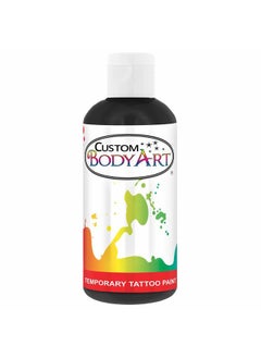 Custom Body Art 8-Ounce Black Temporary Airbrush Tattoo Body Art Paint Alcohol Based  - Image 1