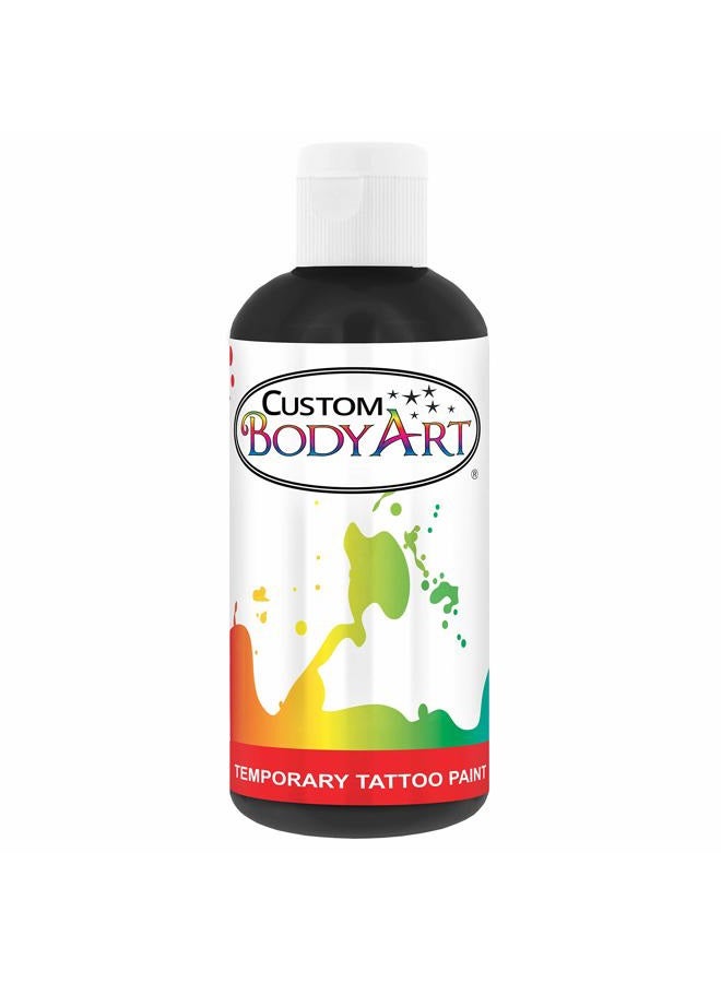 Custom Body Art طلاء تاتو مؤقت أسود 8 أونصات، قائم على الكحول - Image 1