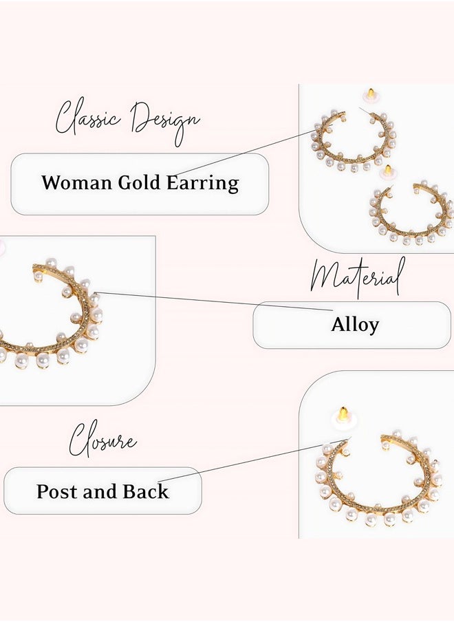 Just Peachy Just Peachy Elegant Women's Gold Earrings, Timeless and Stylish Jewelry for Any Occasion, Hypoallergenic, Lightweight, and Comfortable, Luxurious Gold Finish ? Perfect Gift for Her  - Image 4