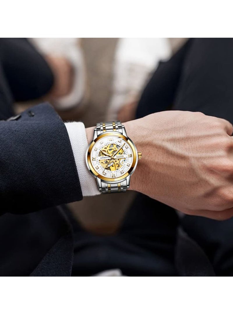 أوليفز ساعة OLEVS الرجالية الميكانيكية الفاخرة المرصعة بالألماس الهيكلي 9901 - Image 5