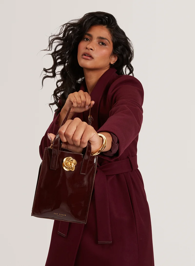 تيد بيكر Rossem Rose Detail Crinkle Small Tote Bag