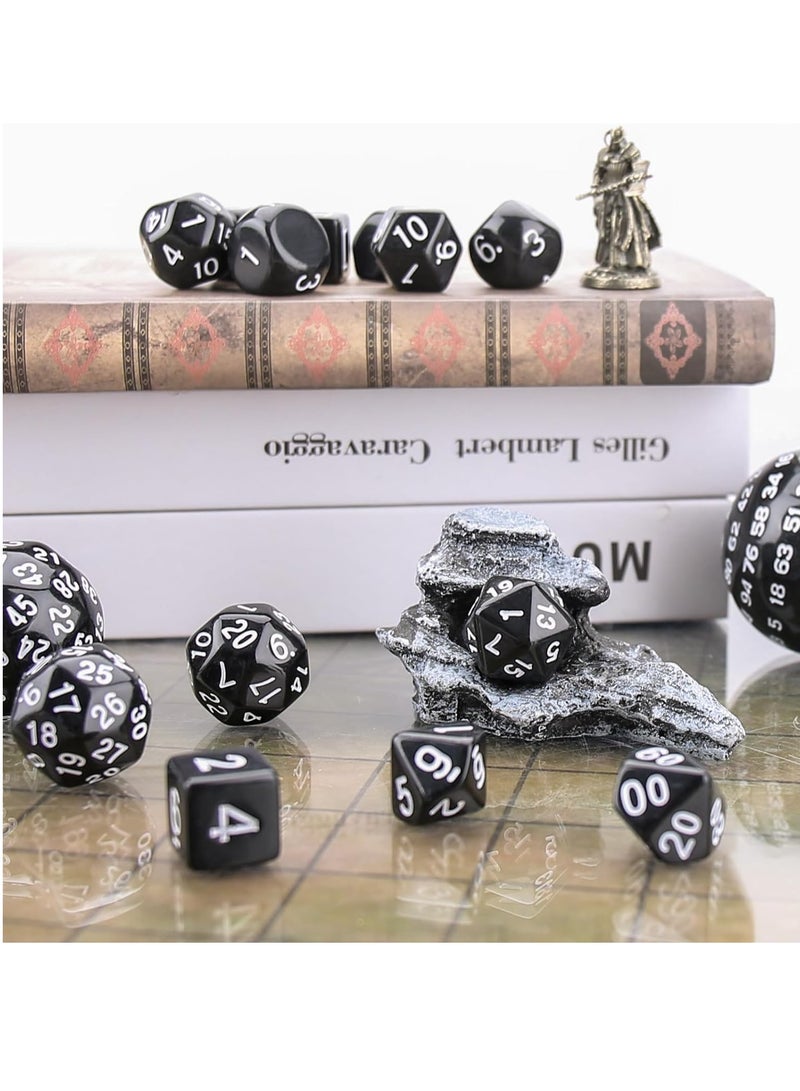 SYOSI DND Dice Polyhedral Dice Set Acrylic Dice for Playing Games Dice Games, Math Games, Party Favors, Toy Gifts or Teaching Kids Math Board Games, Activity, Party Favors (15 Pieces, Black) - Image 4