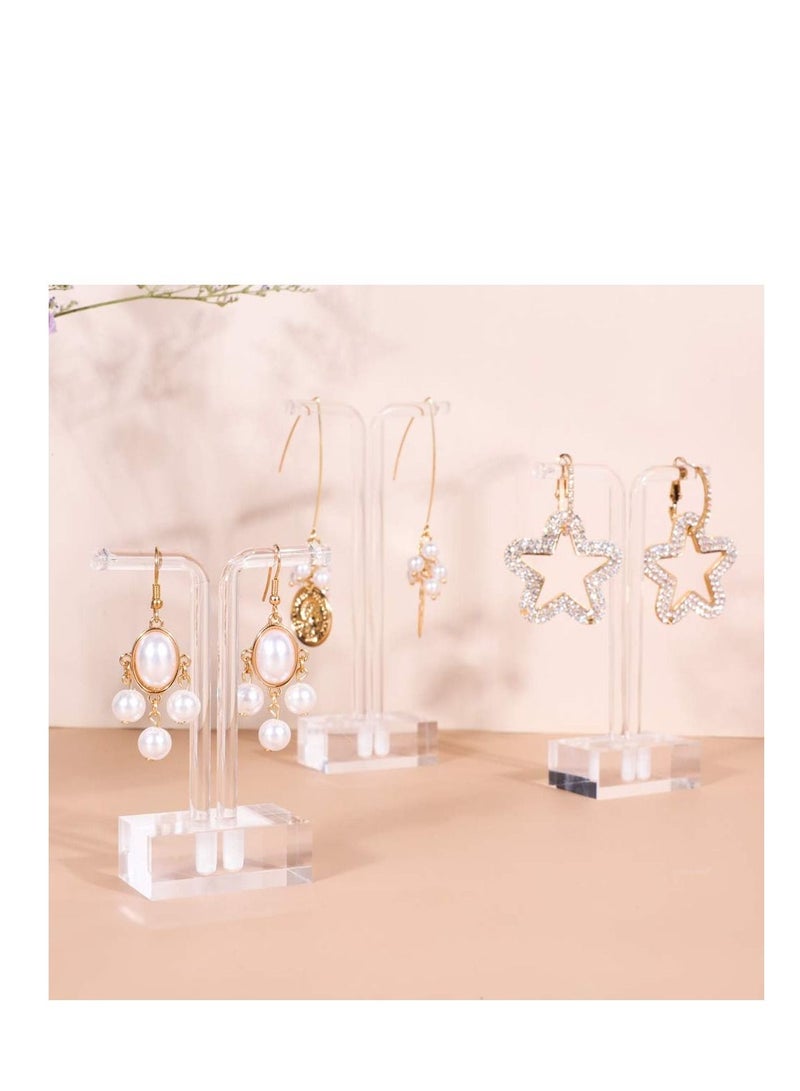 KASTWAVE Acrylic 3pcs Earring Display Stand Clear Earring Holder Earring Display Photography Props (Acrylic Earring T Stand - 3pcs) - Image 1
