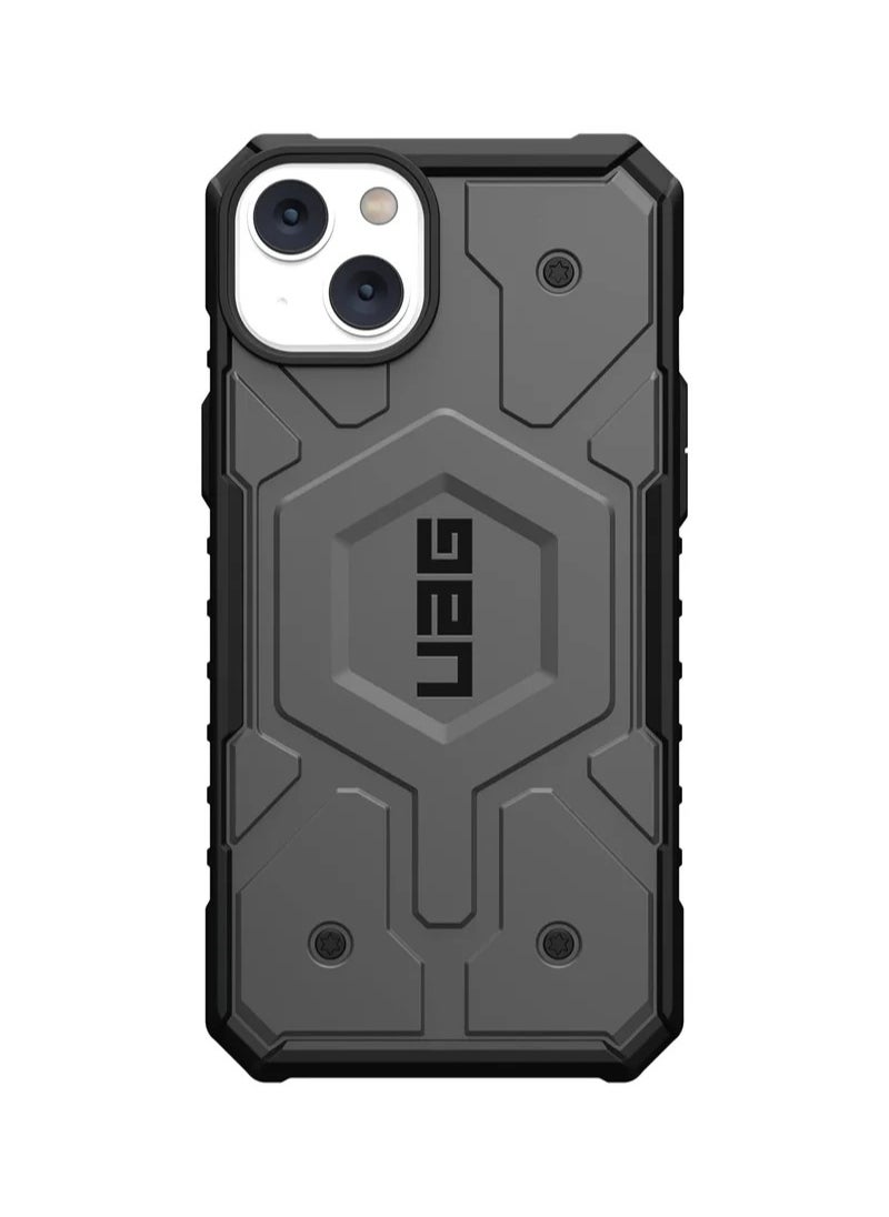UAG - Apple iPhone 13 Case 6.1" Pathfinder Built-in Magnet Compatible with MagSafe Charging Slim Lightweight Shockproof Dropproof Rugged Protective Cover - Silver - Image 1