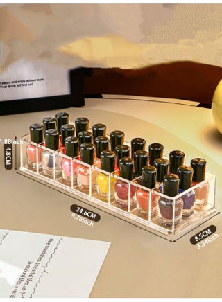 Acrylic Nail Polish Storage Box, Lipstick Holder, 24 Slots Makeup Lip Gloss Lipstick Brushes Storage Display Case - view 2