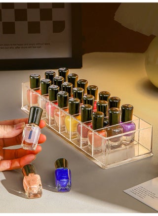 Acrylic Nail Polish Storage Box, Lipstick Holder, 24 Slots Makeup Lip Gloss Lipstick Brushes Storage Display Case - view 5