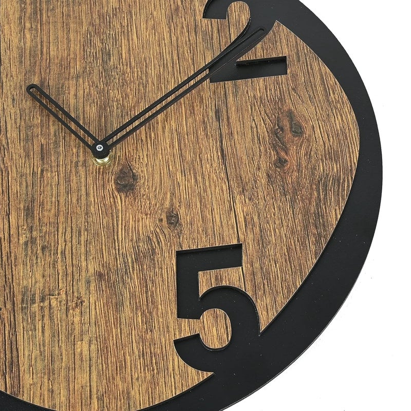 DEAL NUT Luxury Wooden Wall Clock NonTicking Wall Clocks Battery Operated Noiseless Wall Clock Modern Simple Wooden Clock Decorative for Kitchen Home Bedrooms Office Living Room 25 - Image 2