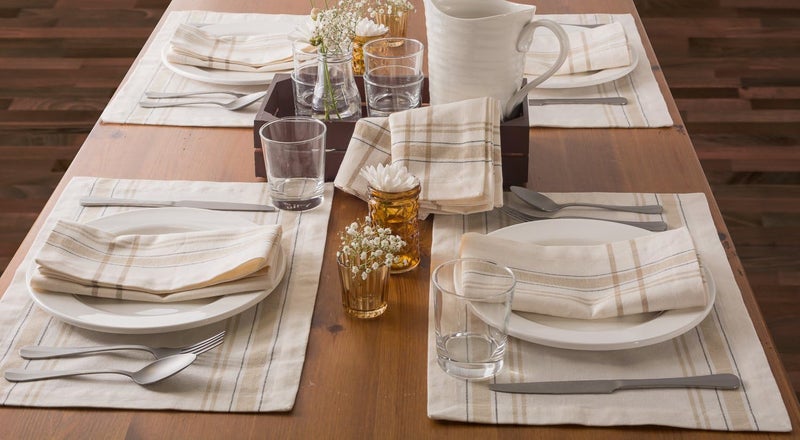 DII 100% Cotton Machine Washable, Everyday French Stripe Placemat for Dinner Parties, Summer & Outdoor Picnics, Set of 6 Set, Chambray White - Image 5