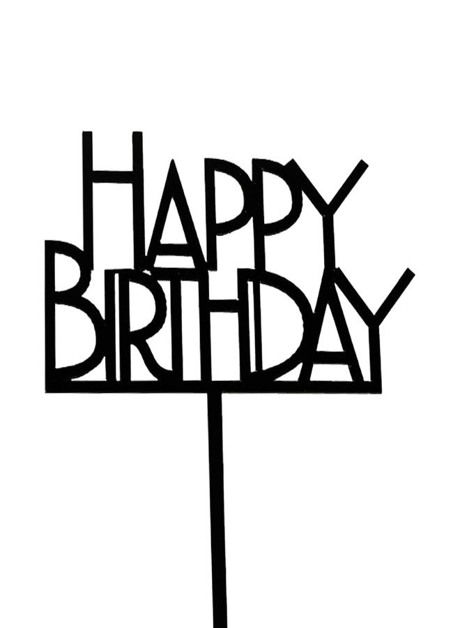 PLAP Happy Birthday Cake Topper Birthday cake Topper Decoration Supplies (Black A) - Image 2